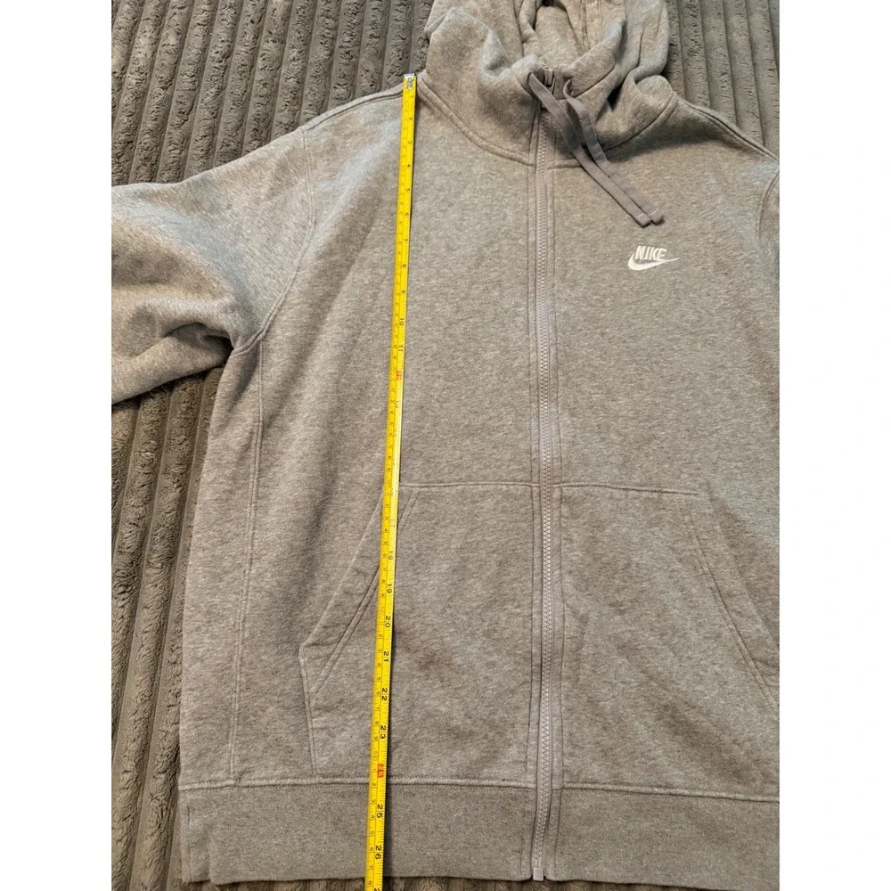 Nike Sportswear Club Fleece Full Zip Hoodie Grey Heather Mens Large 804389-063